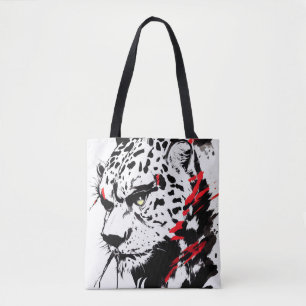 Tote Bag Cheetah Wild Nature Free Spirit Art Brush Peinture