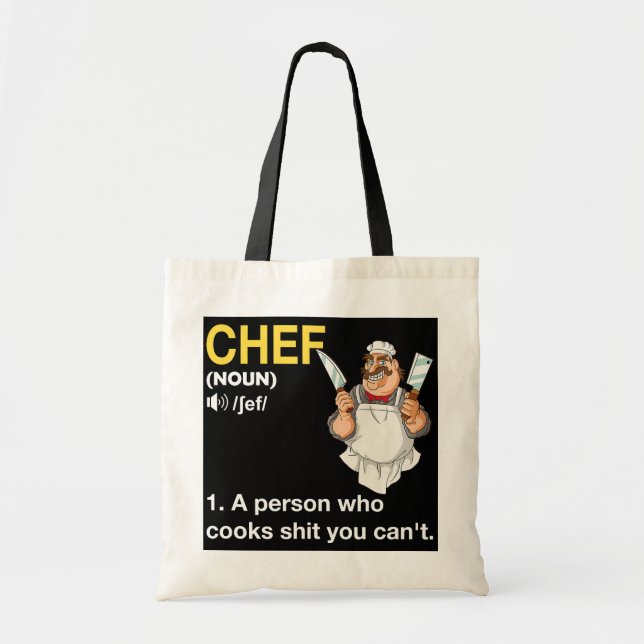 Tote Bag Chef Définition Funny Cook Cuisine (Devant)