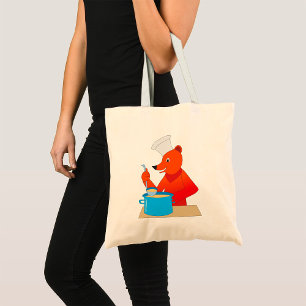 Tote Bag Chef Ours Cuisine Soupe Amusant Animal cuisine