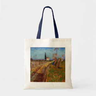 Tote Bag Chemin dans un champ, saules par Vincent van Gogh