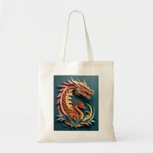 Tote Bag Chemise de conception de dragon d'art en papier 3D