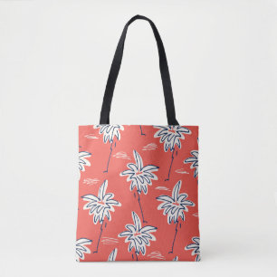 Tote Bag Chemise de plage hawaïenne, motif de doodle palm.