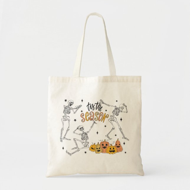 Tote Bag Chemise d'Halloween rétro, Drôle crâne d'Halloween (Devant)