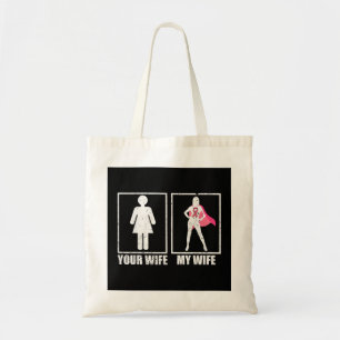 Tote Bag Chemise du mari pour le cancer du sein, votre femm