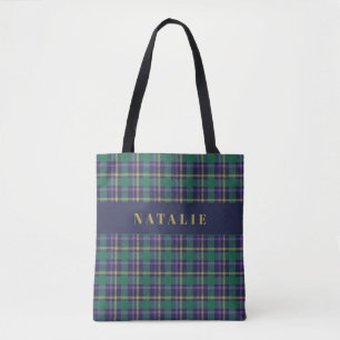 Tote Bag chèque tartan hiver personnalisé