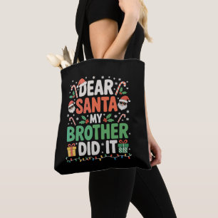 Tote Bag Cher Père Noël, Mon Frère L'A Fait Noël Fantastiqu