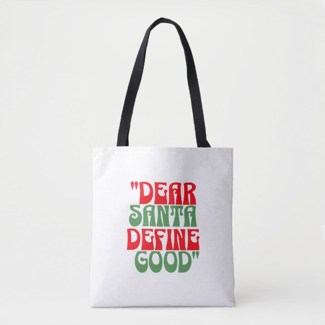 Tote Bag Cher Père Noël Rouge et Vert Super Police rétro (Devant)