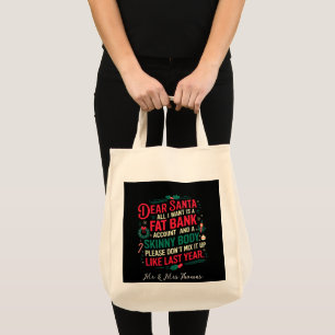 Tote Bag Cher Père Noël Tout Ce Que Je Veux C'Est Compte Ba
