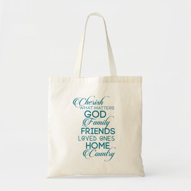 Tote Bag Chercher ce qui compte Turquoise (Devant)