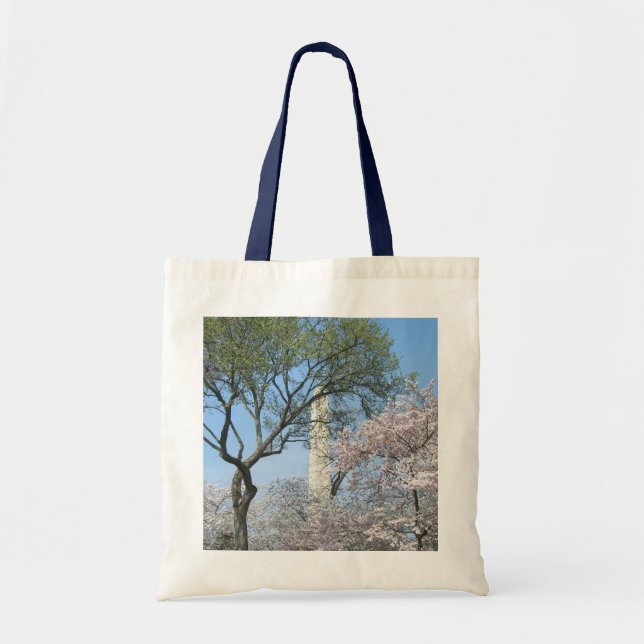 Tote Bag Cherry Blossoms et le monument de Washington à DC (Devant)