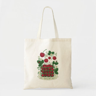Tote Bag Cherry Fruit Food Prunus Sweet Basket 