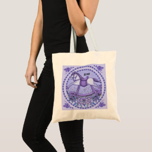 Tote Bag Cheval à bascule Roses Violettes