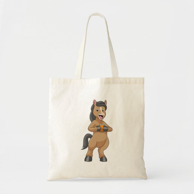 Tote Bag Cheval avec Mug de jus d'orange (Devant)
