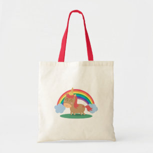 Tote Bag Cheval Brown Kawaii essayant d'être une licorne