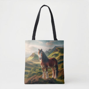 Tote Bag cheval Clydesdale des Highlands d'Écosse