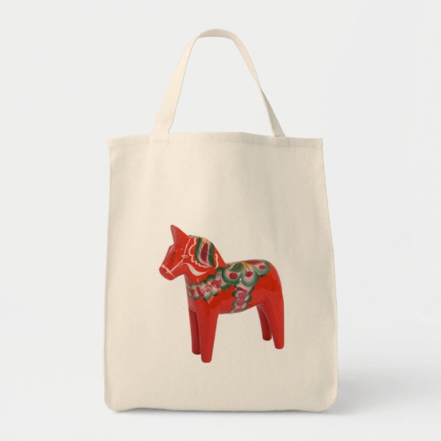 Tote Bag Cheval de Dala suédois Scandinave (Devant)