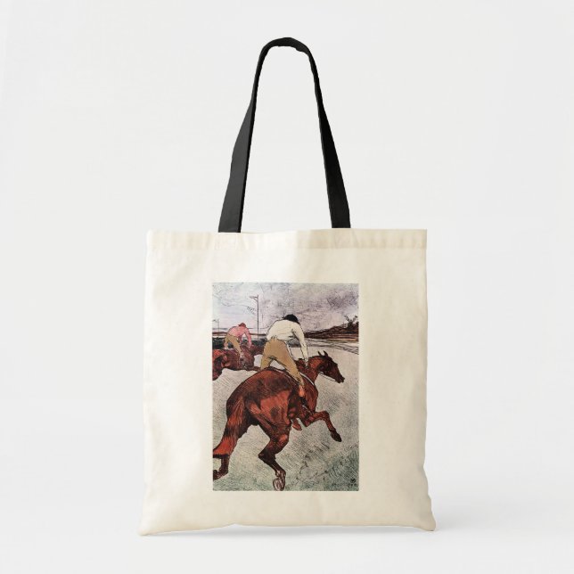 Tote Bag Cheval de Jockey et de Course, Lautrec (Devant)