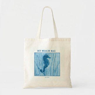 Tote Bag Cheval de mer vintage Delft Bleu Néerlandais Style
