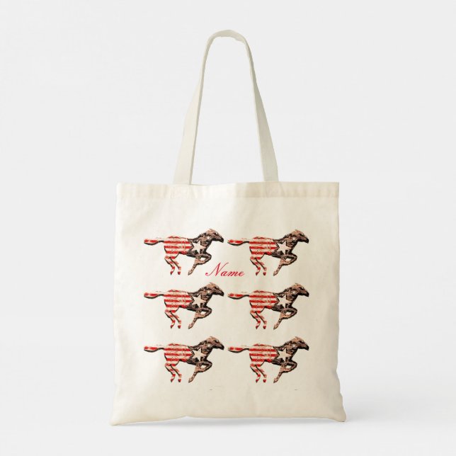 Tote Bag Cheval du drapeau américain qui court Thunder_Cove (Dos)