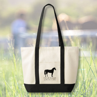 Tote Bag Cheval Equestre Personnalisé Équitation Nom Person