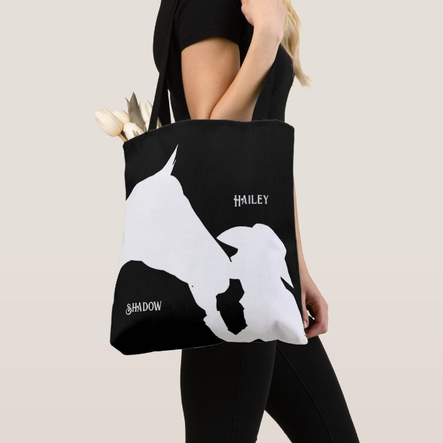 Tote Bag Cheval et fille baiser Cowgirl nom occidental (De près)
