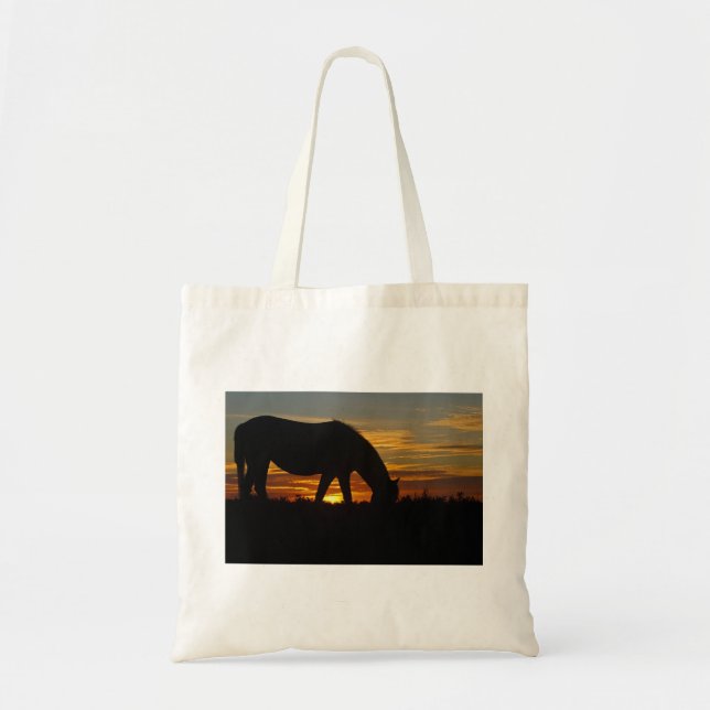 Tote Bag Cheval Fourre-tout de coucher du soleil (Devant)