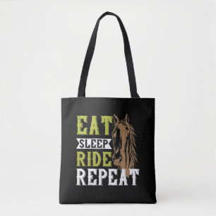 Tote Bag Cheval - Manger Dormir Monter Répéter