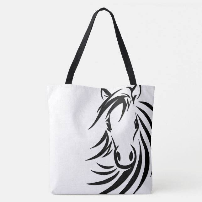Tote Bag Cheval noir (Dos)
