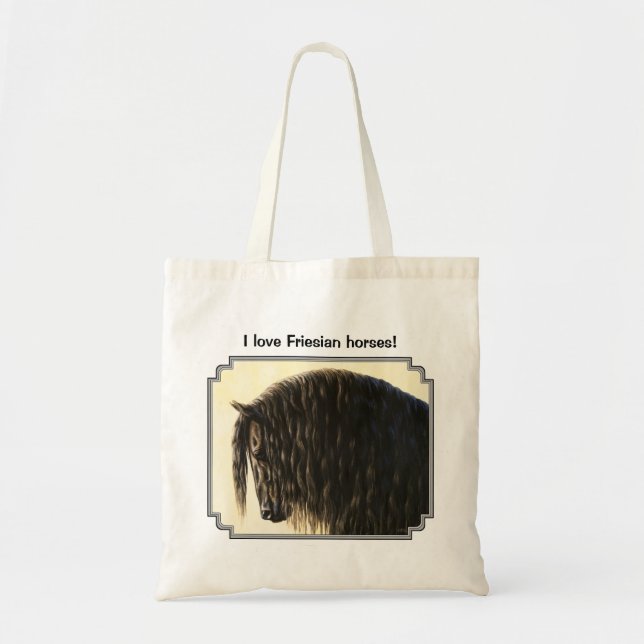 Tote Bag Cheval noir du Frieside (Devant)