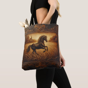 Tote Bag Cheval Orné Au Coucher Du Soleil