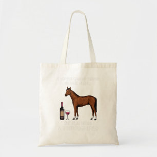 Tote Bag Cheval Thoroughbred et vin drôle homme équestre