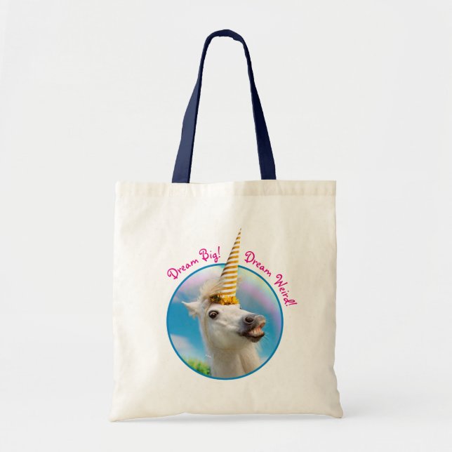 Tote Bag Cheval Unicorn Et Arc En Ciel (Devant)