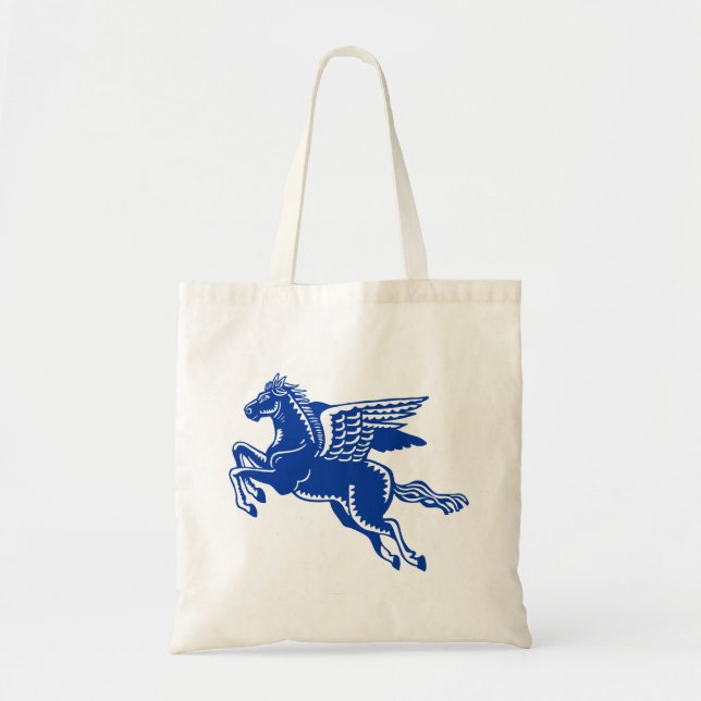 Tote Bag Cheval volant - Bleu et Blanc de la Marine (Devant)