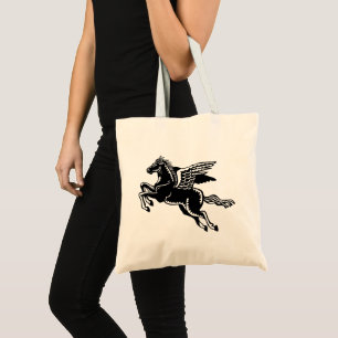 Tote Bag Cheval volant - noir et blanc
