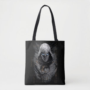 Tote Bag Chevalier Lune Hiéroglyphique foncé dalle de carac