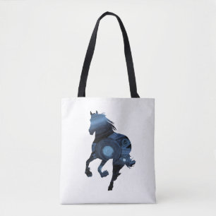 Tote Bag Chevaux bleus fourre-tout