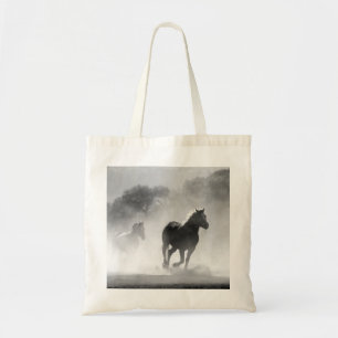 Tote Bag Chevaux de course noir et blanc Photo Artwork