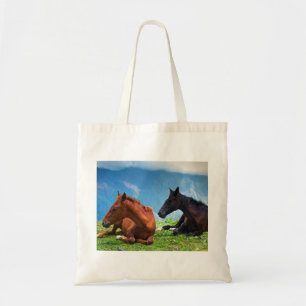 Tote Bag Chevaux de Moody Mountain : Un voyage d'art raffin
