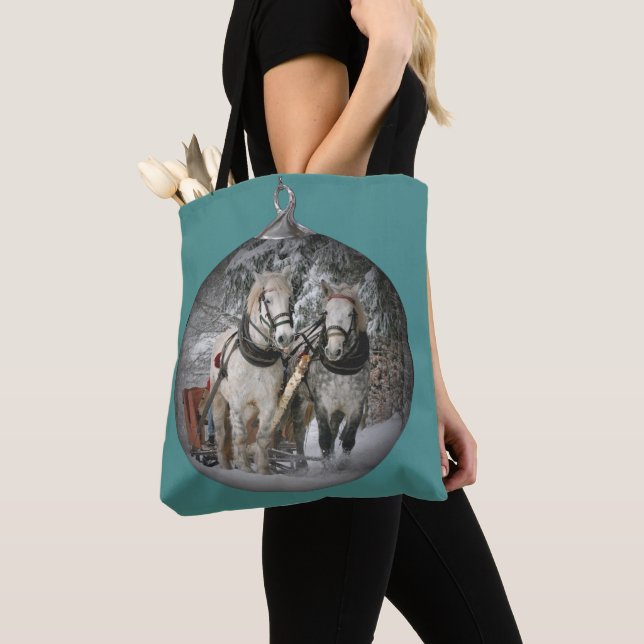 Tote Bag Chevaux de Noël (De près)