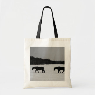 Tote Bag Chevaux sur la neige bti