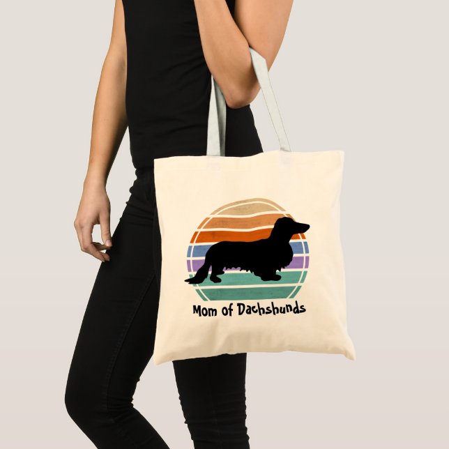 Tote Bag Cheveux longs Dachshund - Silhouette 1 (Devant (produit))