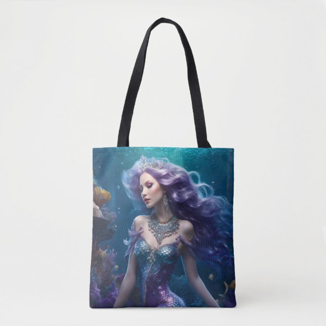 Tote Bag Cheveux mauve de sirène (Devant)