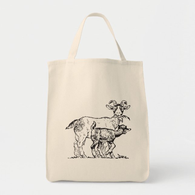 Tote Bag Chèvre et enfant (Devant)