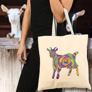 Tote Bag Chèvre mignonne Coloré Art animal de ferme