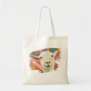Tote Bag Chèvre mignonne sur coloré géométrique