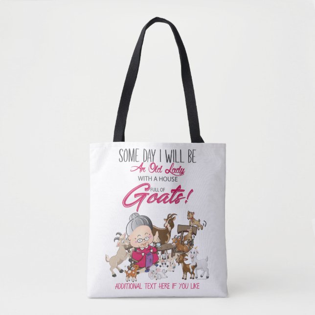 Tote Bag Chèvres amusantes - Vieille Maison-Dame pleine de  (Devant)