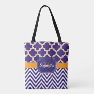Tote Bag Chevron et Quatrefoil