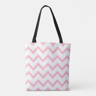 Tote Bag Chevron Fourre-tout classique en blanc et rose