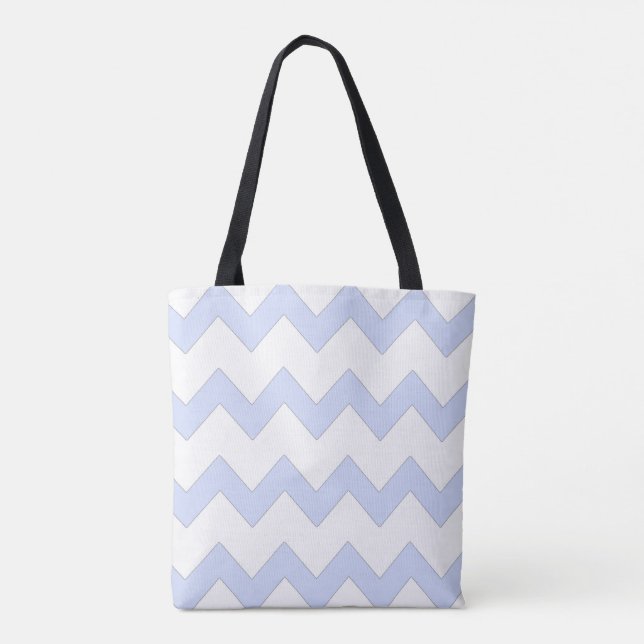 Tote Bag Chevron zigzag design bleu blanc (Dos)