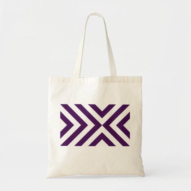 Tote Bag Chevrons violets et blancs (Devant)